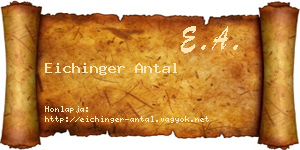 Eichinger Antal névjegykártya